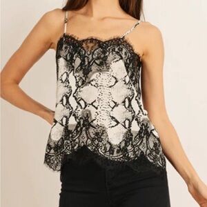 Brand new snake skin print with lace, Cami